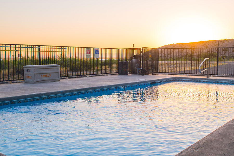 outdoor pool and the sunset